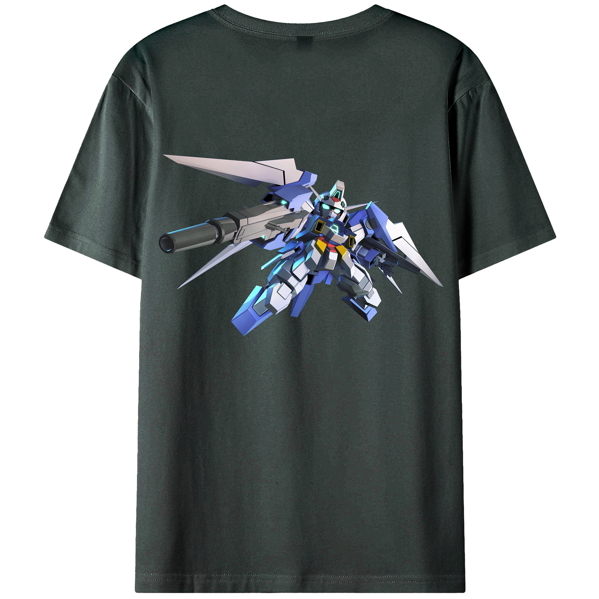 （画像用） 機動戦士ガンダム Mobile Suit Gundam 綿100％ メンズ半袖Tシャツ（バックプリント） 通気性